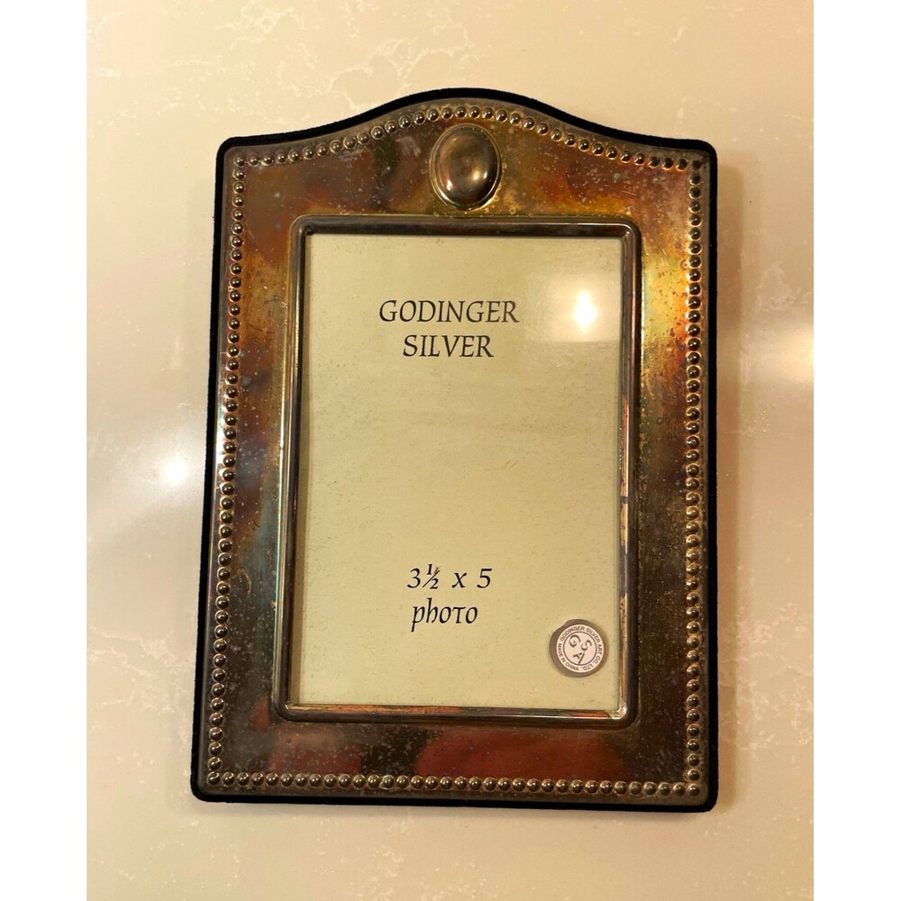 Godinger Silver Ornate Polished Freestanding Portrait Photo Frame 3.5x5